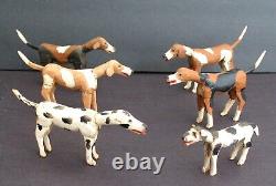 Antique Folk Art FOX HUNT Wood Carvings Chester County, PA Horses Hound Dogs