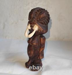 Antique Folk Art Figure Idol Totem Primitive Sculpture Deocr Statue Rare Old 20c