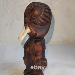 Antique Folk Art Figure Idol Totem Primitive Sculpture Deocr Statue Rare Old 20c