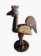 Antique Folk Art Hand Carved Wooden Chicken Primitive Rustic Farm Bird Statue