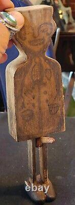 Antique Folk Art Primitive Carved Male Mechanical Wood Toy Risque Naughty Penis