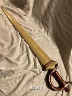 Antique Folk Art Swordfish Bill Sword with Carved Wooden Handle nautical fraternal