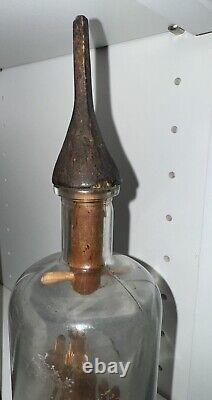 Antique Folk Art Whimsy Bottle Hand Carved Wooden Tools, Crucifix, Rare Stopper