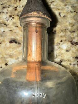 Antique Folk Art Whimsy Bottle Hand Carved Wooden Tools, Crucifix, Rare Stopper