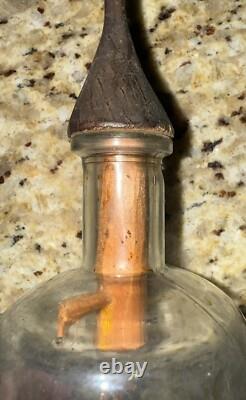 Antique Folk Art Whimsy Bottle Hand Carved Wooden Tools, Crucifix, Rare Stopper