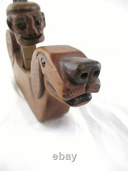 Antique Folk Art Wiener Dog Dachshund Wood Plane Carved Ubiracy Da Silva #3