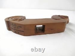 Antique Folk Art Wiener Dog Dachshund Wood Plane Carved Ubiracy Da Silva #3