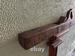 Antique Folk Art Wooden Hand Carved Planer Tool