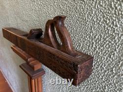 Antique Folk Art Wooden Hand Carved Planer Tool