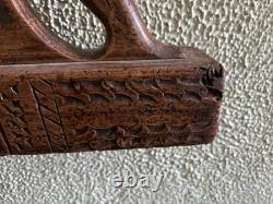 Antique Folk Art Wooden Hand Carved Planer Tool