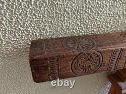 Antique Folk Art Wooden Hand Carved Planer Tool