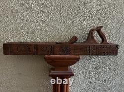 Antique Folk Art Wooden Hand Carved Planer Tool