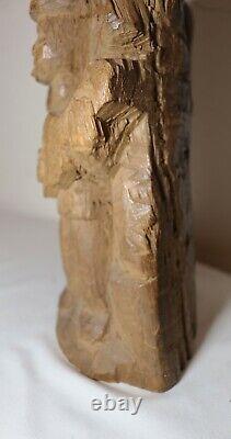 Antique Folk Art hand carved wood figural musician band sculpture statue figure