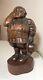 Antique Folk Art Hand Carved Wood Figural Pilgrim Man Sculpture Statue Figure