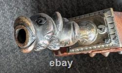 Antique French 1870/1880s Carved Green Man Demon Dragon Bellows Folk Art