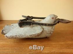 Antique French Bird Trade Shop Blacksmith Sign. Hand Carved Dove Pigeon Folk Art