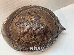 Antique Georgian British Colonial Folk Art Carved Sailor's Coconut FISH BANK