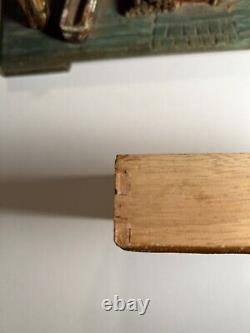 Antique German Hand Made Wood Carved 19c Folk Art Black Forest House Box