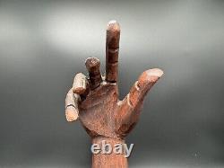 Antique Glove Display Wooden Hand Folk Art Sculpture