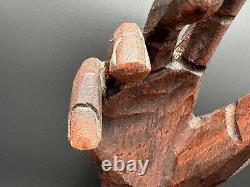 Antique Glove Display Wooden Hand Folk Art Sculpture