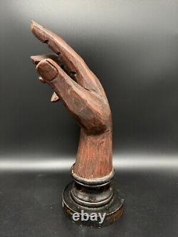 Antique Glove Display Wooden Hand Folk Art Sculpture