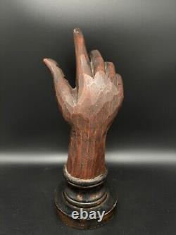 Antique Glove Display Wooden Hand Folk Art Sculpture