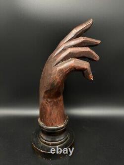 Antique Glove Display Wooden Hand Folk Art Sculpture