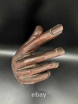 Antique Glove Display Wooden Hand Folk Art Sculpture