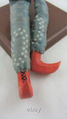Antique Glove Puppet Jester Elf Folk Art C1920 Hand Carved
