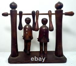 Antique Hand Carved American Folk Art Children's Trapeze Toy