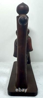 Antique Hand Carved American Folk Art Children's Trapeze Toy