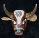 Antique Hand Carved Bull Torito Traditional Wooden Dance Mask From Guatemala