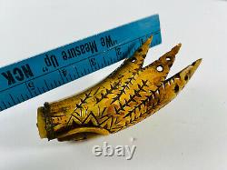 Antique Hand Carved Folk Art Native American Horn UNUSUAL