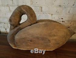 Antique Hand Carved Folk Art Swan