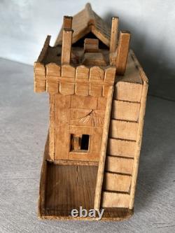 Antique Hand Carved Noah's Ark (folk art biblical tramp art houseboat nautical)