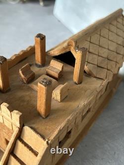 Antique Hand Carved Noah's Ark (folk art biblical tramp art houseboat nautical)