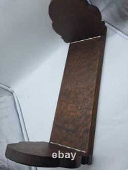 Antique Hand Carved Oak Book Slide 1914 Signed Juliet Lindskog Omaha NE Folk Art