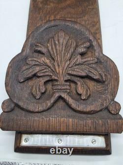 Antique Hand Carved Oak Book Slide 1914 Signed Juliet Lindskog Omaha NE Folk Art