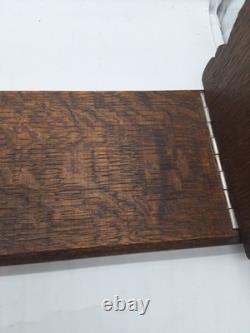 Antique Hand Carved Oak Book Slide 1914 Signed Juliet Lindskog Omaha NE Folk Art