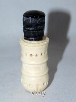 Antique Hand Carved Painted FOLK ART Man WithGoatee, Sewing Thread Winder