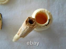 Antique Hand Carved Painted FOLK ART Man WithGoatee, Sewing Thread Winder
