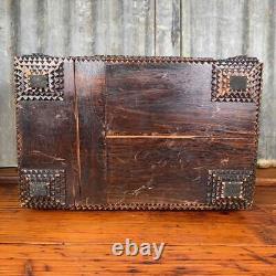 Antique Hand Carved TRAMP SEWING BOX Folk Art Sculpture Repurposed Large