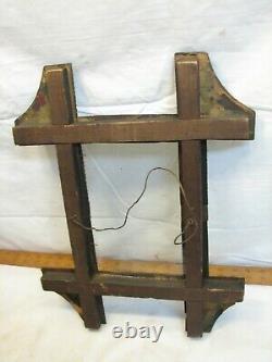 Antique Hand Carved Tramp Art Picture Photo Frame Folk Art Wooden Cigar Box