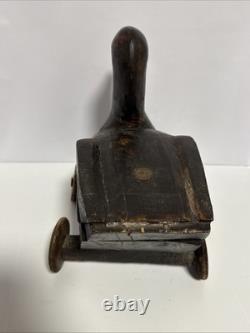 Antique Hand Carved Wood Duck on Wheels Folk Art Secret compartment/Read