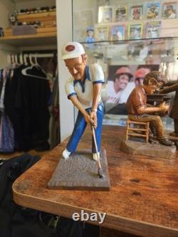 Antique Hand Carved Wood The Golfer Folk Art Sculpture Figure Signed 7 1979