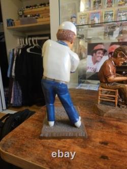 Antique Hand Carved Wood The Golfer Folk Art Sculpture Figure Signed 7 1979