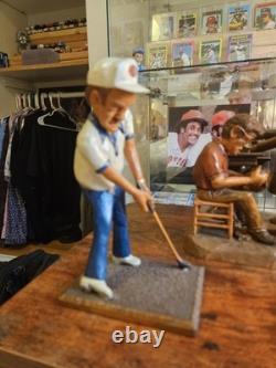 Antique Hand Carved Wood The Golfer Folk Art Sculpture Figure Signed 7 1979