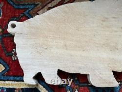 Antique Hand Carved Wooden Country Folk Art Cutting Board Pig / Animal