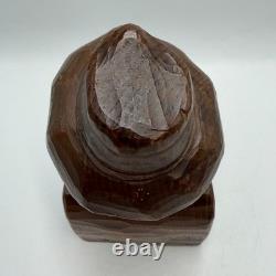 Antique Hand-Carved Wooden Hutsul Peasant Bust Folk Art Sculpture Ukraine