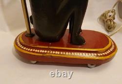 Antique Indian Folk Art Polychromed Carved Wood 1870's Monkey Lamp Set-23 Tall